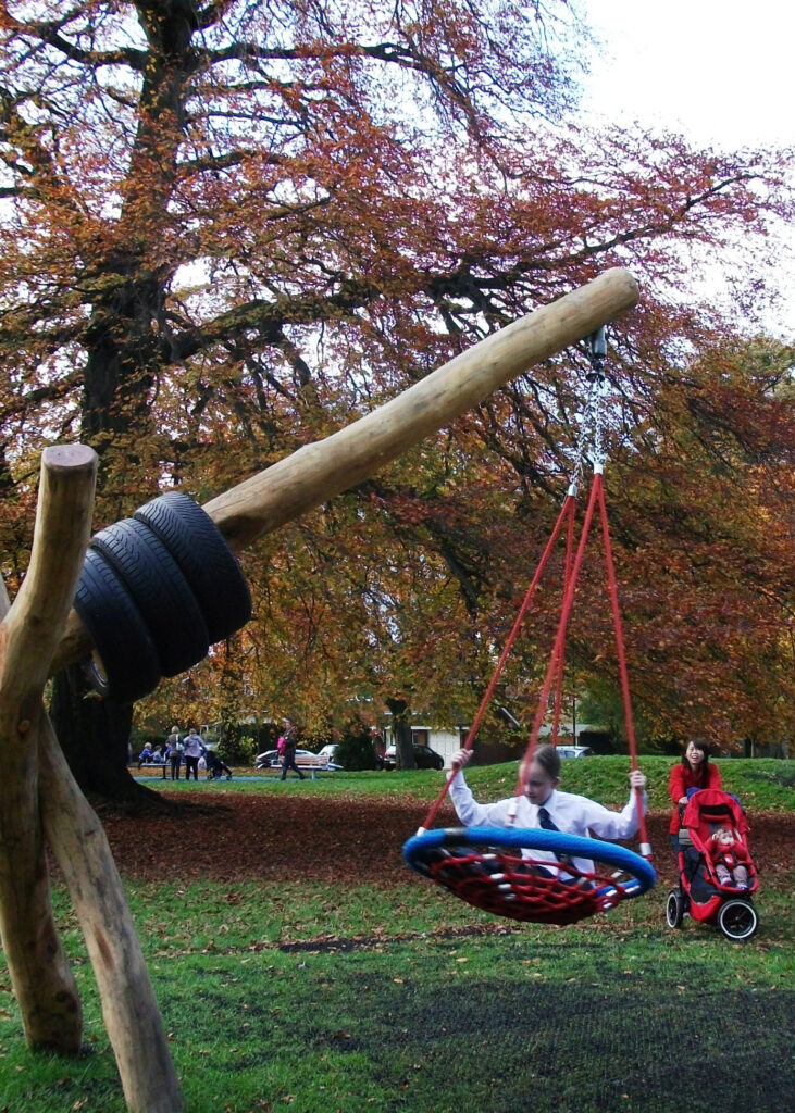 nest swing and park trees