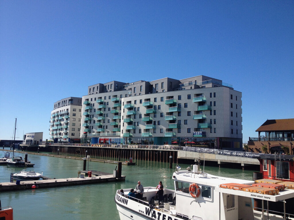 Brighton Marina building on cofferdam