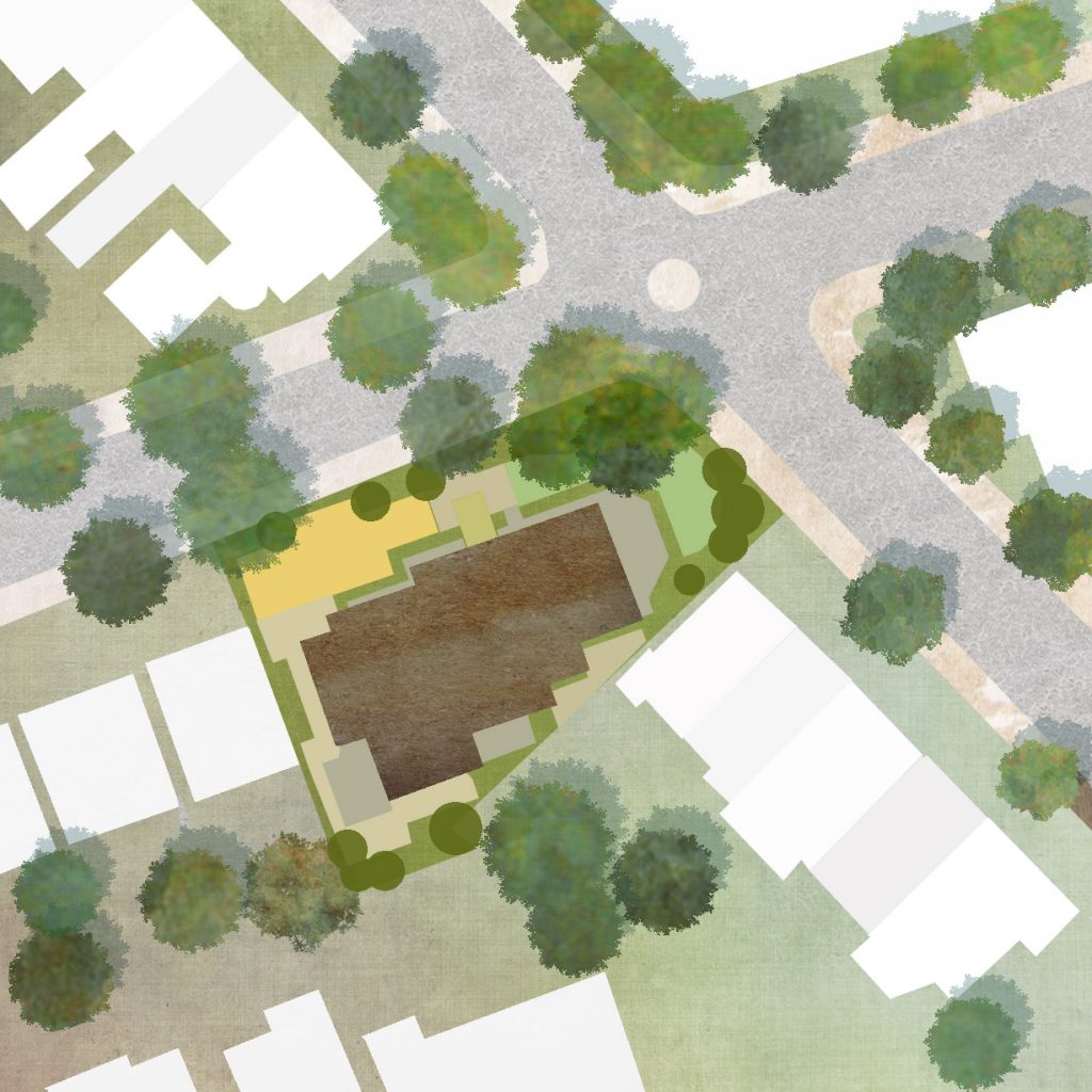 Sketch plan house in street setting