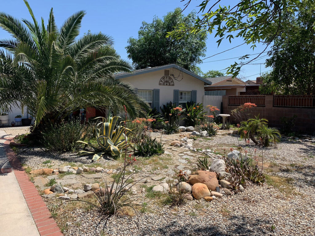 Front garden to house in California