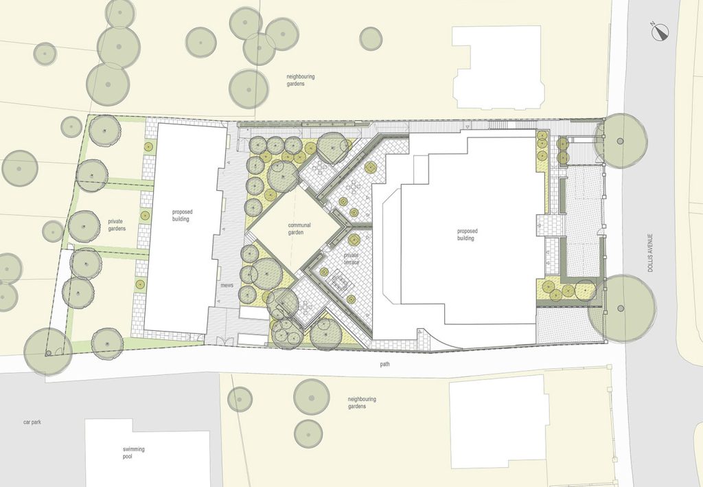 Residential development landscape design sketch plan