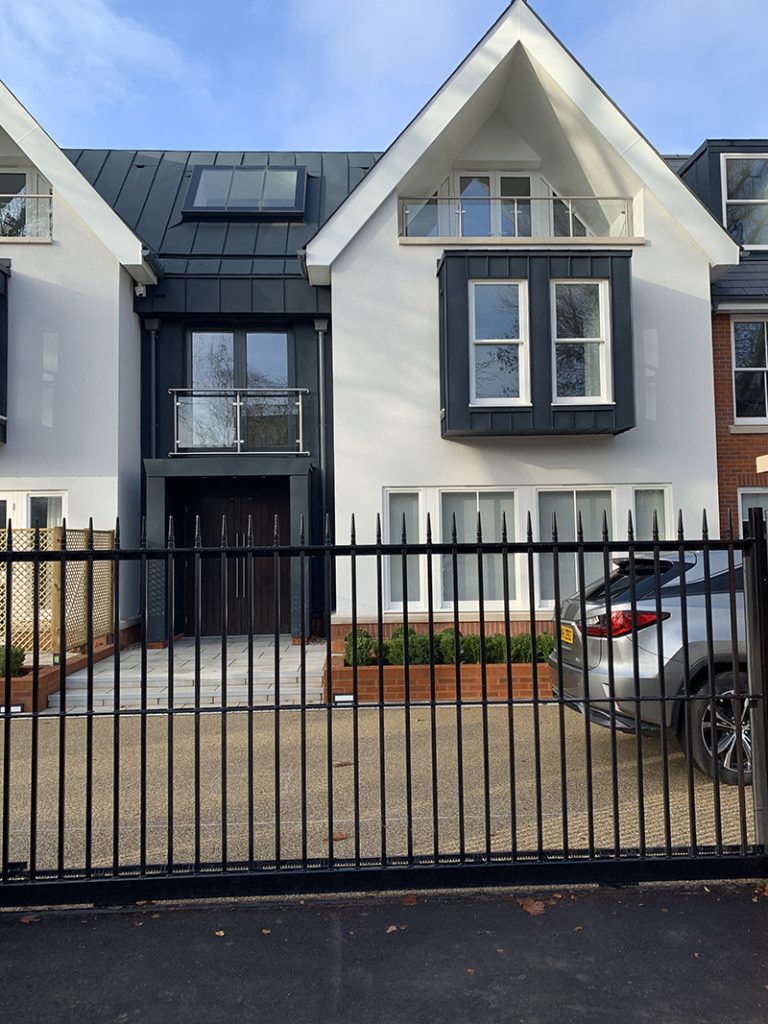 Shared front entrance to apartment block