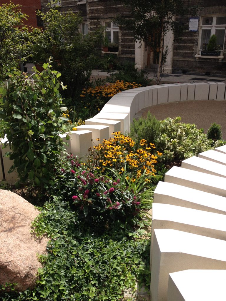 Stone features and planting